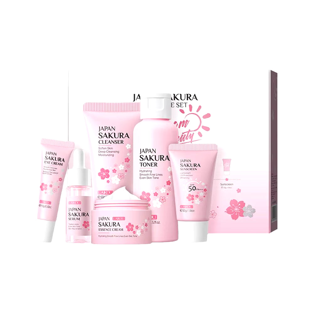 5/6Pcs Sakura Skin Care Sets Face Cream Serum Toner Facial Cleanser Sunscreen Eye Cream Face Skin Care Products